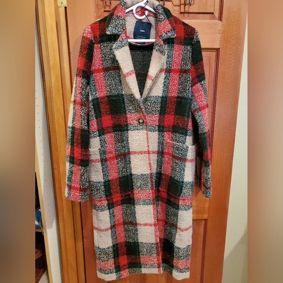 Awesome full length plaid Zara coat - Picture 1 of 4